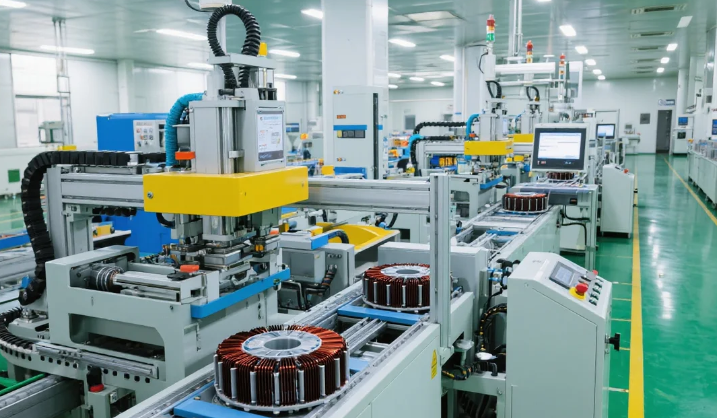 無人化的定子生產車間（即夢AI）