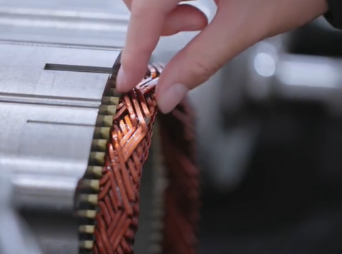 扁線電機特寫圖（來源小紅書）